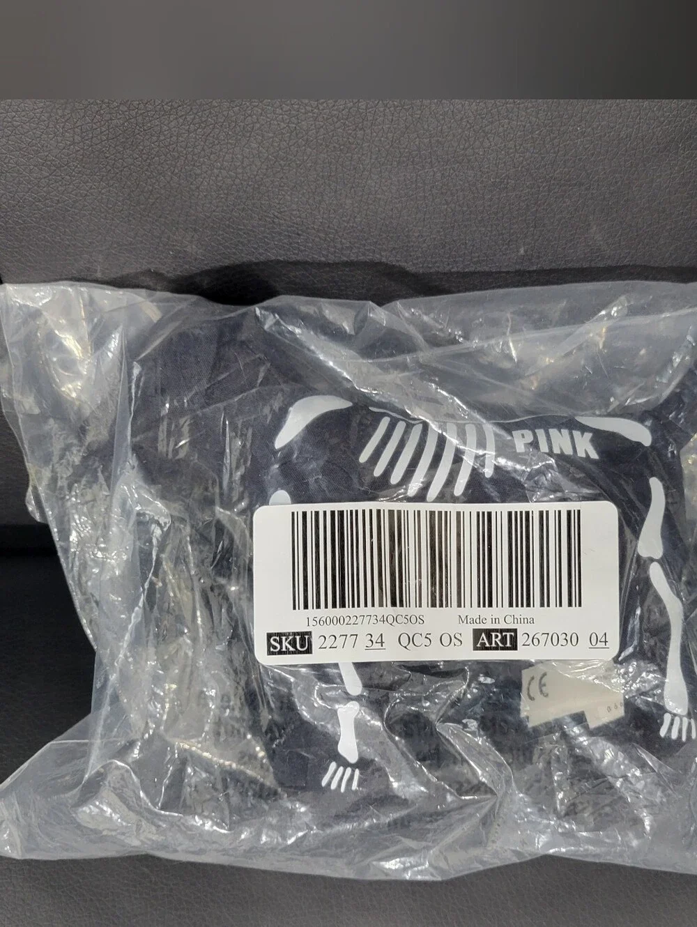 Pink Victoria's Secret Black Dog with White Skeleton Print, NWT